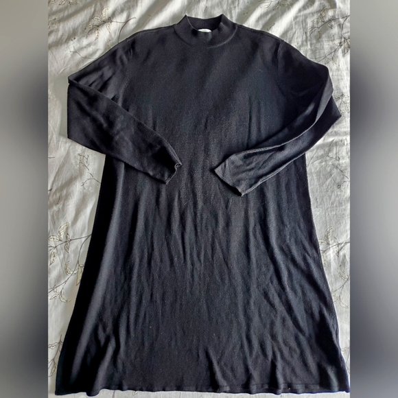 H&M Basics Black Mock Neck Sweater Dress - Picture 1 of 5